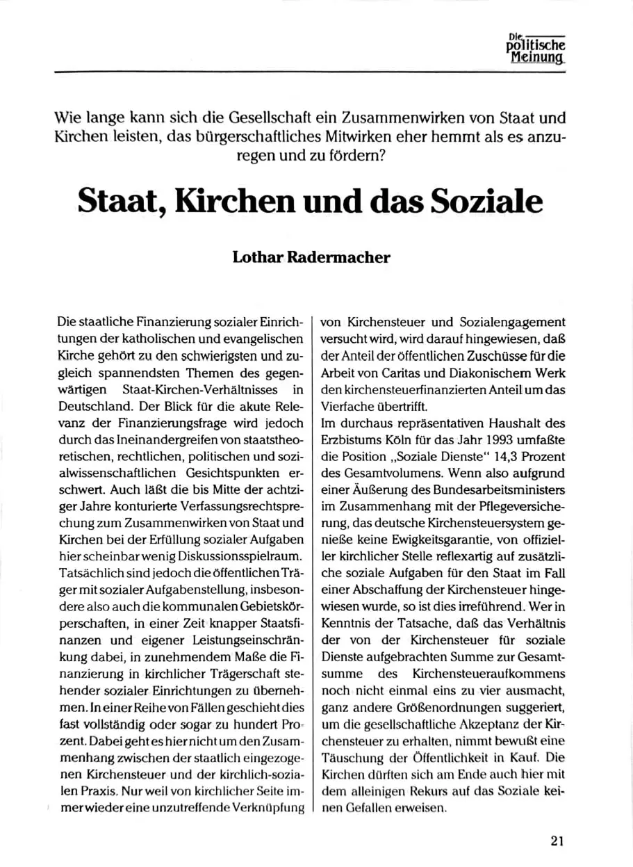 Seite 21 des Beitrags in „Die politische Meinung“, Juli 1994