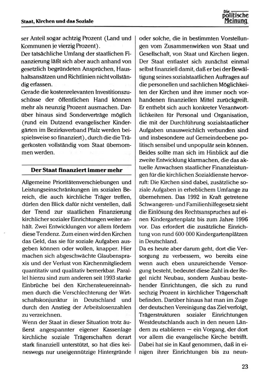 Seite 23 des Beitrags in „Die politische Meinung“, Juli 1994