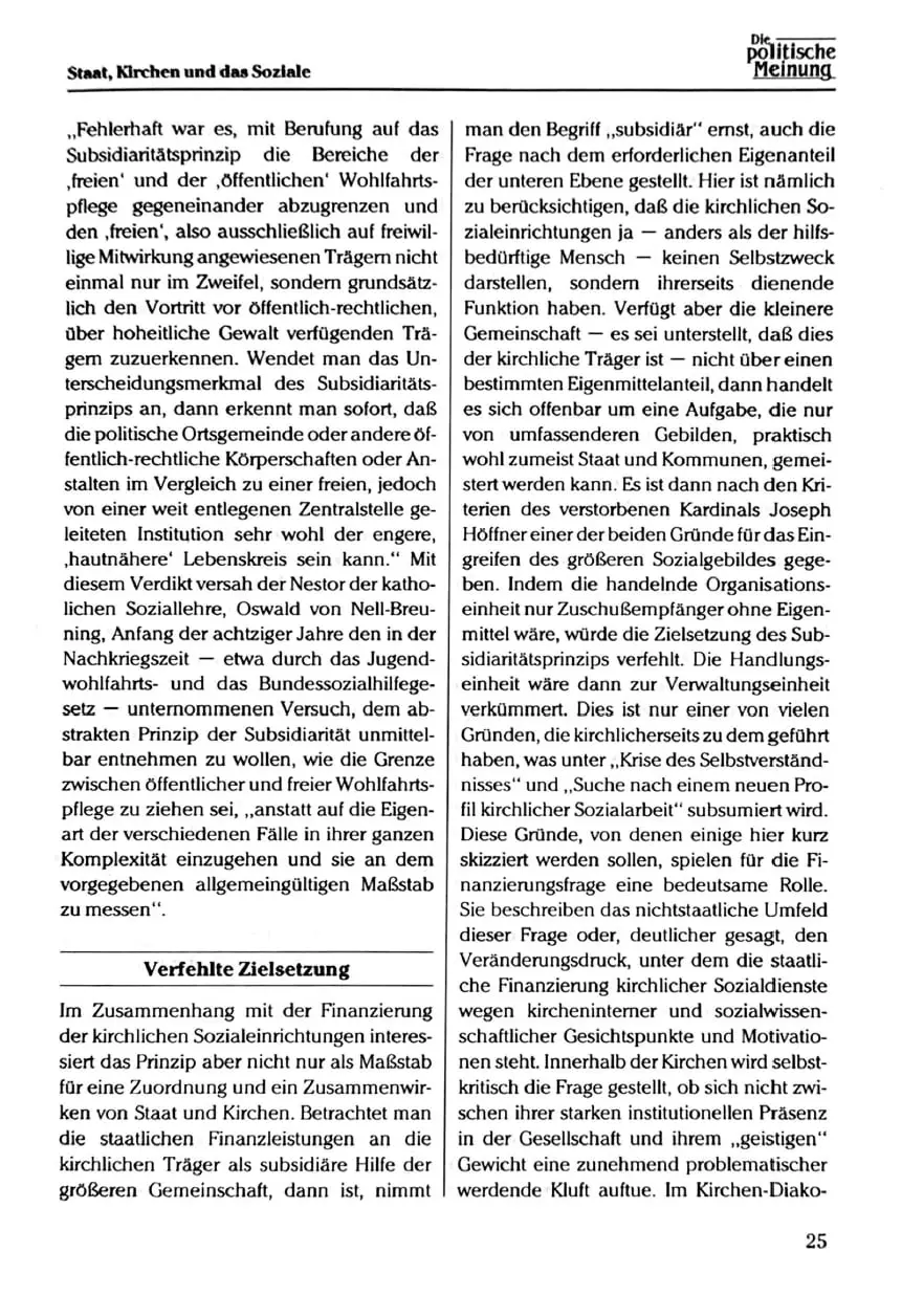 Seite 25 des Beitrags in „Die politische Meinung“, Juli 1994