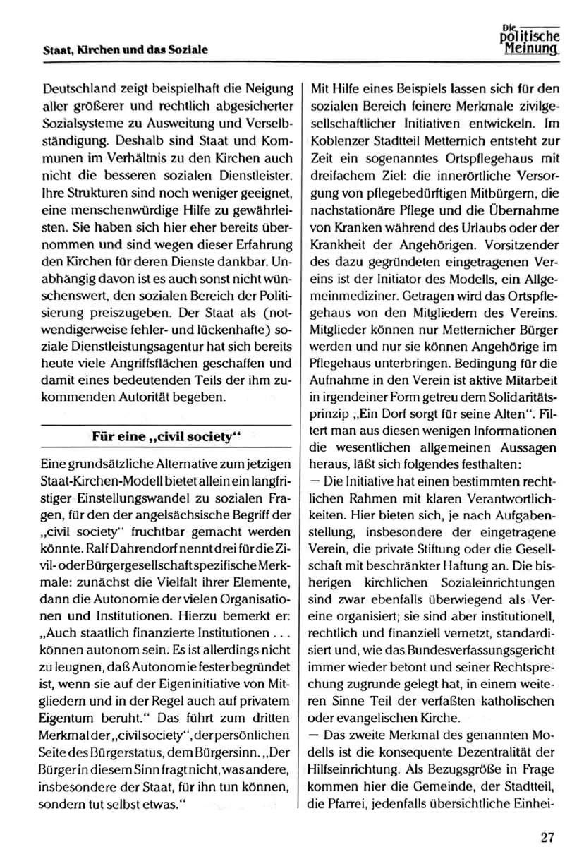 Seite 27 des Beitrags in „Die politische Meinung“, Juli 1994